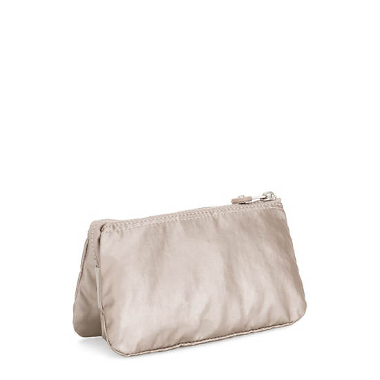 Kipling Creativity Large Metallic Pouches Beige | NO 1503EB